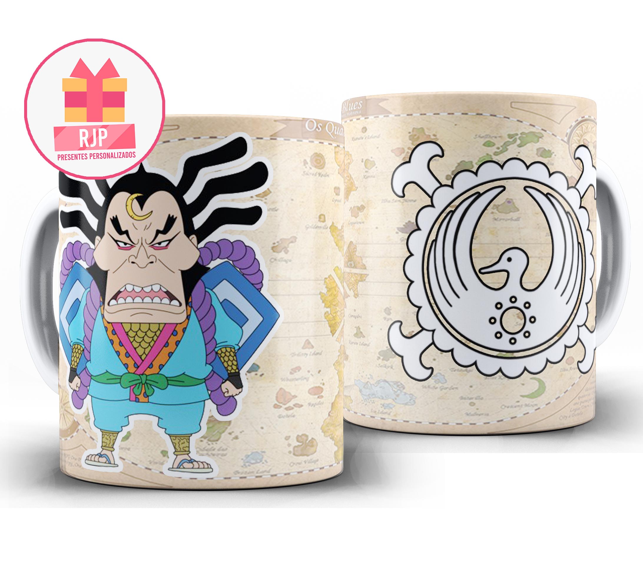 Caneca Anime - One Piece - Bainhas Vermelhas - Raizo